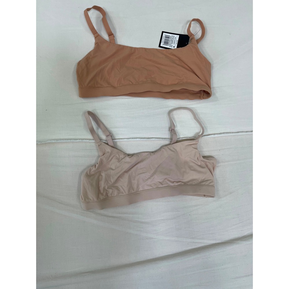 Art Class Girls 2 Pack Bralette Set Tan Beige Adjustable Straps Size Large NWT